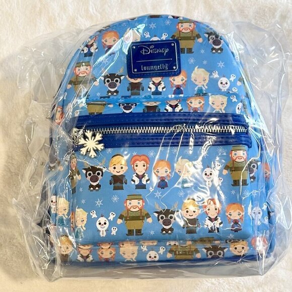 NWT RARE Disney Loungefly Frozen Characters Mini Bag Backpack - Picture 2 of 12